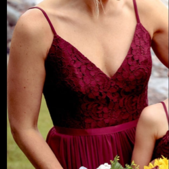 David’s Bridal Bridesmaid Dress (Wine) - Picture 5 of 5